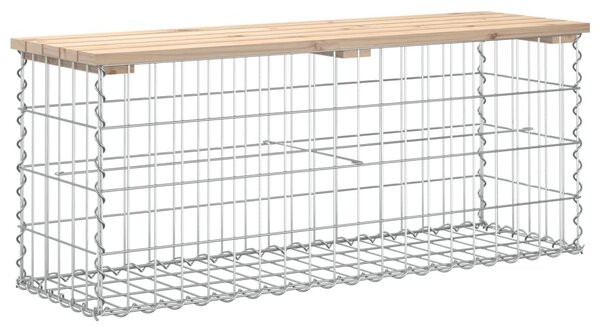 Tömör fenyőfa gabion kerti pad 103x31,5x42 cm