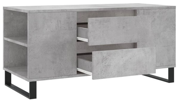 Betonszürke szerelt fa dohányzóasztal 102x44,5x50 cm