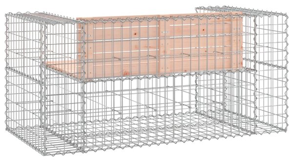 Tömör duglászfenyő gabion kerti pad 143 x 71 x 65,5 cm