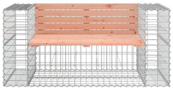 Tömör duglászfenyő gabion kerti pad 143 x 71 x 65,5 cm