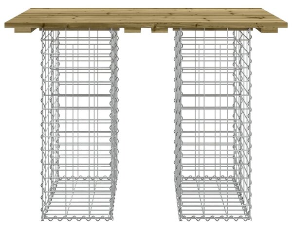 Gabion mintás impregnált fenyőfa kerti asztal 100 x 70 x 72 cm