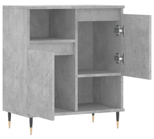Betonszürke szerelt fa tálalószekrény 60 x 35 x 70 cm