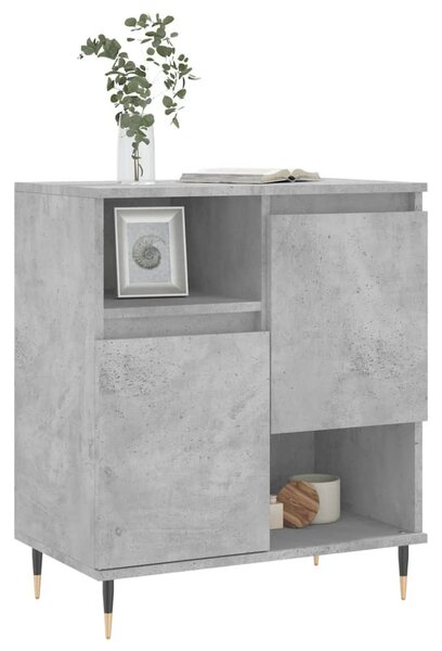 Betonszürke szerelt fa tálalószekrény 60 x 35 x 70 cm