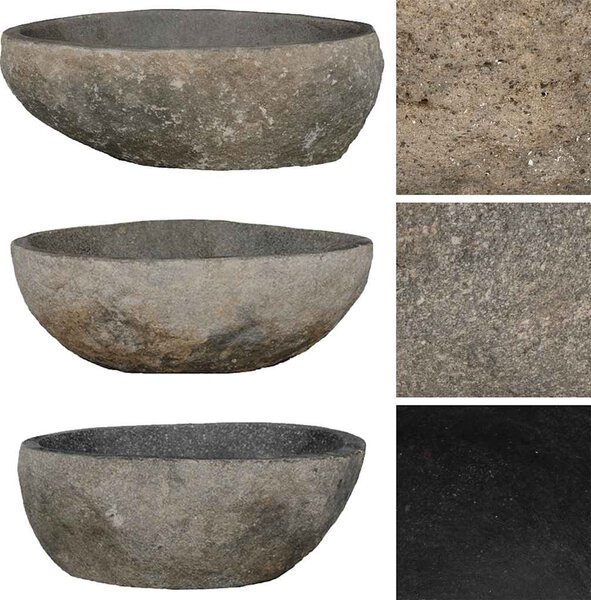 Ovális folyami kő mosdókagyló (29-38) x (24-31) cm