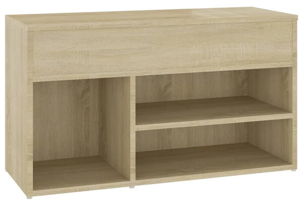 Sonoma tölgy színű szerelt fa cipőtároló pad 80 x 30 x 45 cm