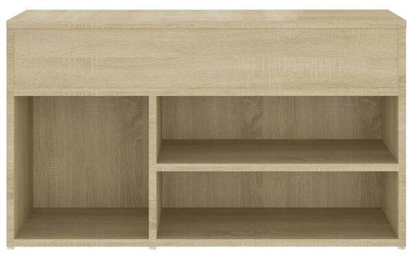 Sonoma tölgy színű szerelt fa cipőtároló pad 80 x 30 x 45 cm