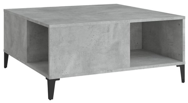 Betonszürke szerelt fa dohányzóasztal 80x80x36,5 cm