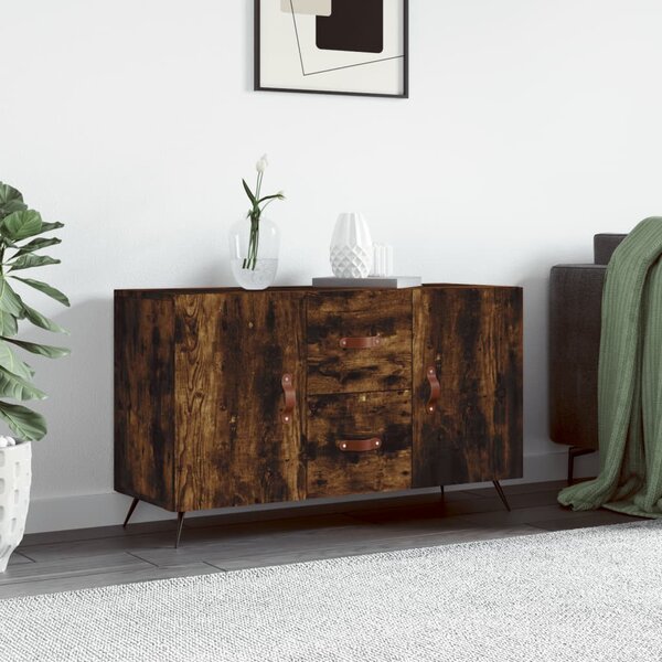 Füstös tölgy színű szerelt fa tálalószekrény 100 x 36 x 90 cm