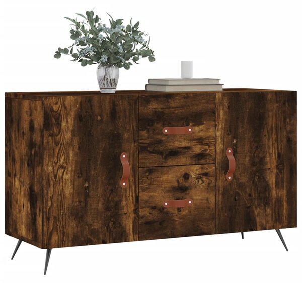 Füstös tölgy színű szerelt fa tálalószekrény 100 x 36 x 90 cm