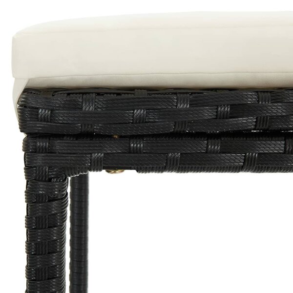 3 részes fekete polyrattan bárszett