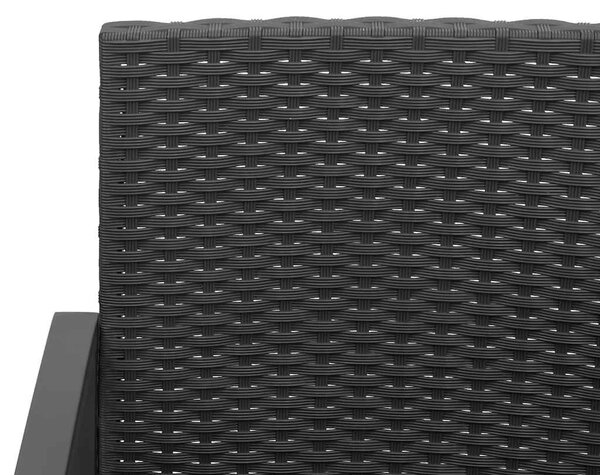 VidaXL 5 részes fekete polyrattan kerti étkezőgarnitúra párnákkal