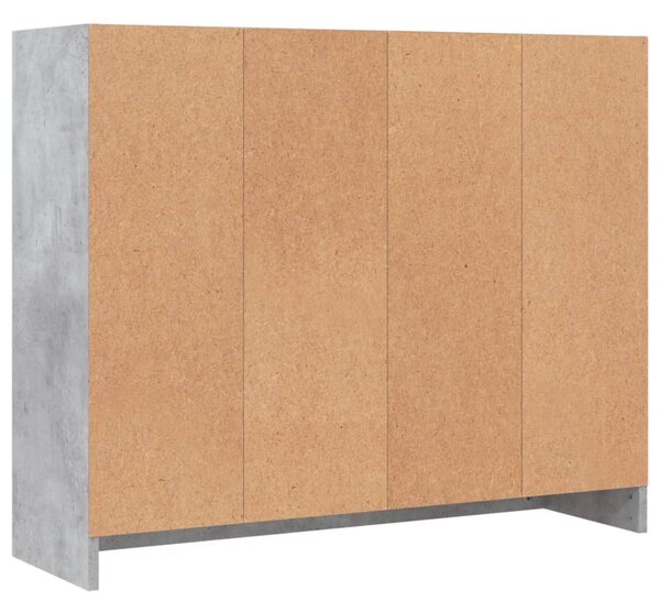 Betonszürke szerelt fa tálalószekrény 91x28x75 cm