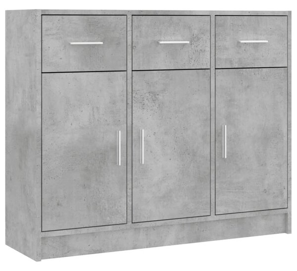 Betonszürke szerelt fa tálalószekrény 91x28x75 cm