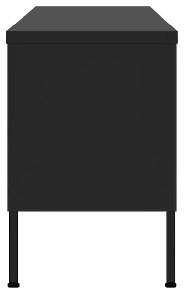 Fekete acél TV-szekrény 105 x 35 x 50 cm