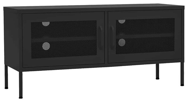 Fekete acél TV-szekrény 105 x 35 x 50 cm