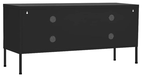 Fekete acél TV-szekrény 105 x 35 x 50 cm