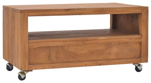Tömör tíkfa TV-szekrény kerekekkel 80 x 50 x 42 cm
