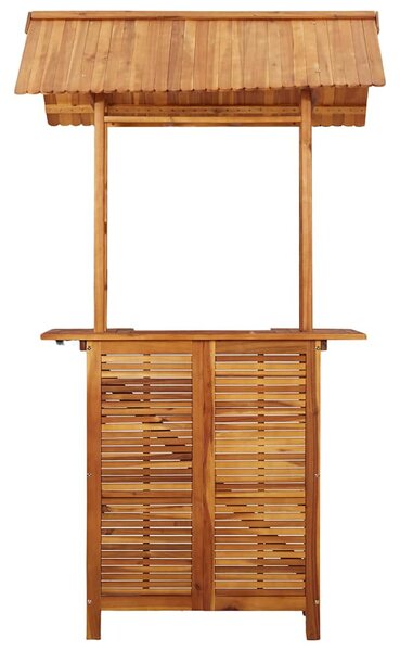 Tömör akácfa kültéri bárasztal tetővel 113x106x217 cm