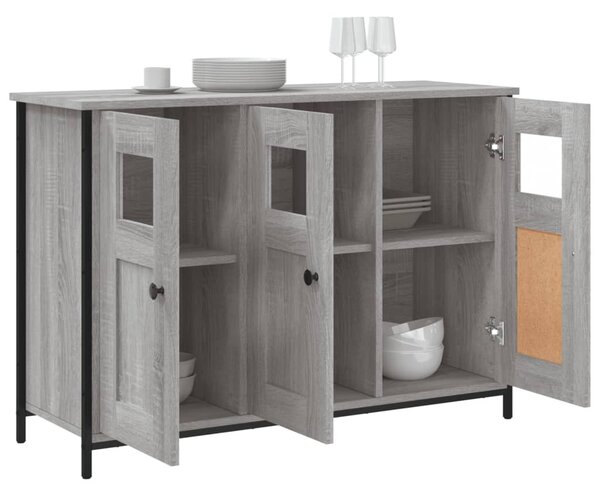 Szürke sonoma színű szerelt fa tálalószekrény 100x35x70 cm