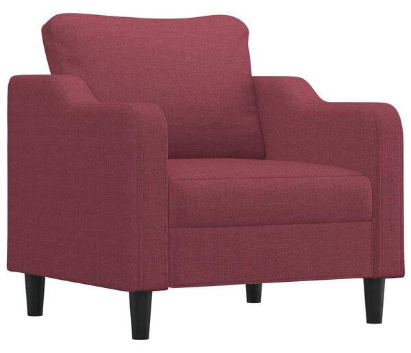 Bordó szövet kanapéfotel lábtartóval 60 cm