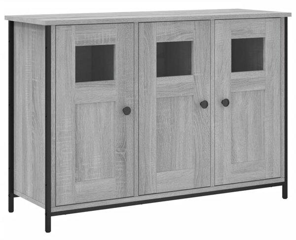Szürke sonoma színű szerelt fa tálalószekrény 100x35x70 cm