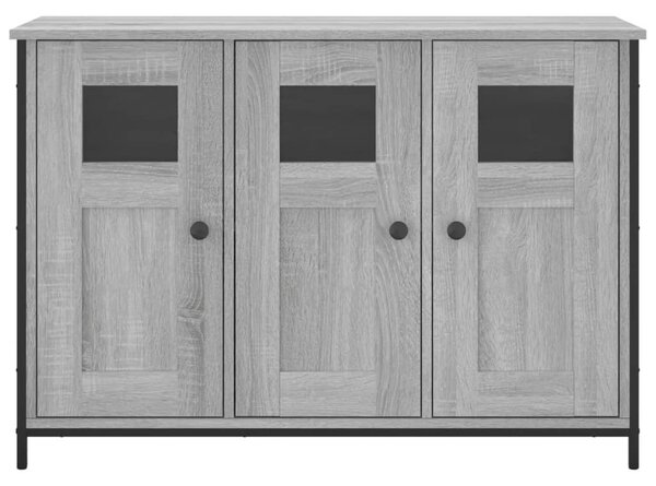 Szürke sonoma színű szerelt fa tálalószekrény 100x35x70 cm