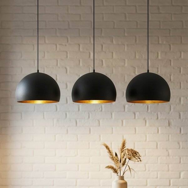 Függőlámpa Lindby, Tarjei, dimmable, Fekete, Nappali, Fém, Modern