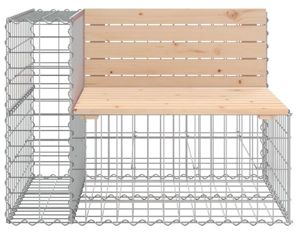 Tömör fenyőfa gabion kerti pad 184x71x65,5 cm