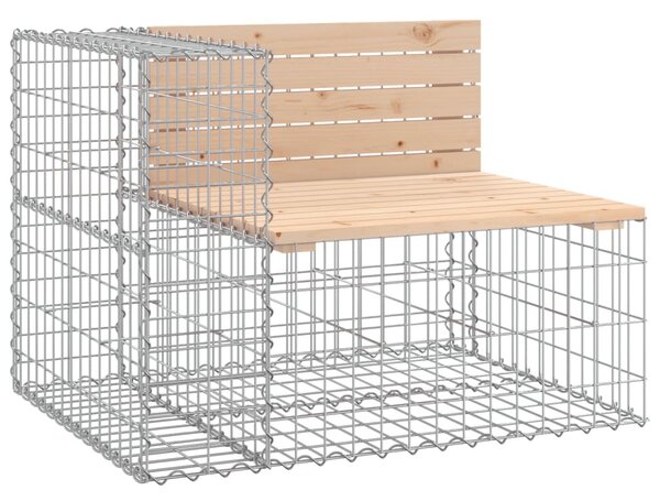 Tömör fenyőfa gabion kerti pad 184x71x65,5 cm