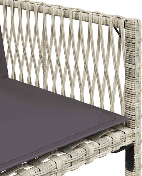 4 db világosszürke polyrattan kerti szék párnával