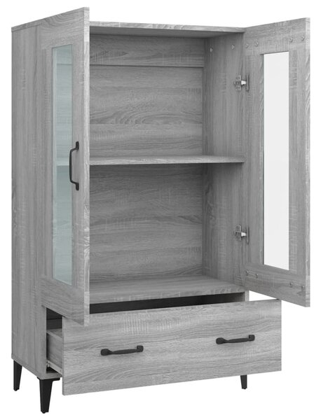 Szürke sonoma színű szerelt fa magasszekrény 70 x 31 x 115 cm