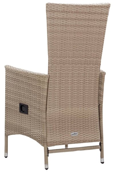 7 részes bézs polyrattan kerti étkezőgarnitúra