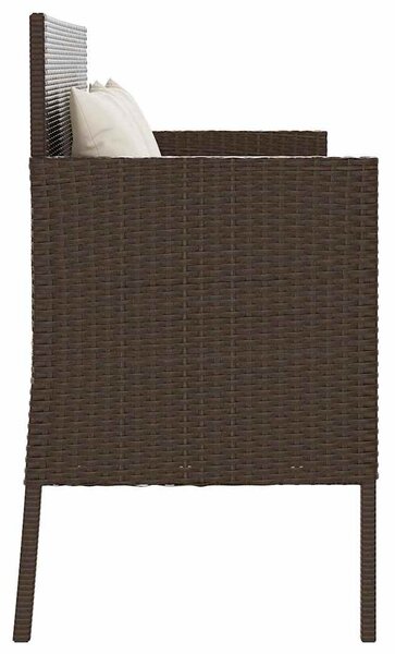 Barna polyrattan kerti pad párnákkal