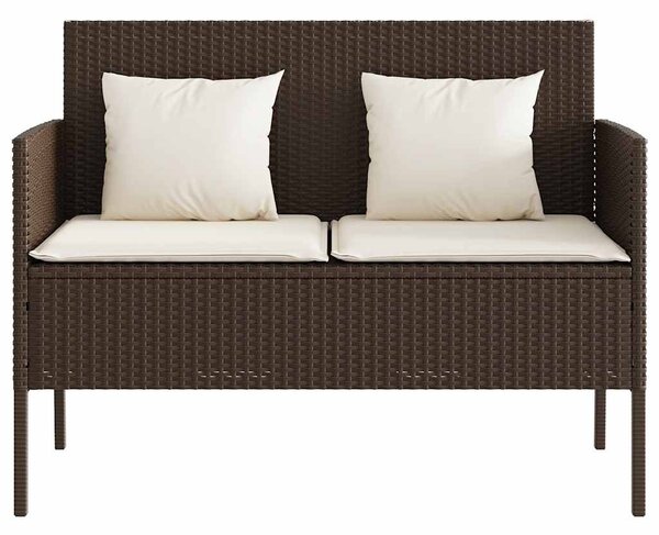 Barna polyrattan kerti pad párnákkal