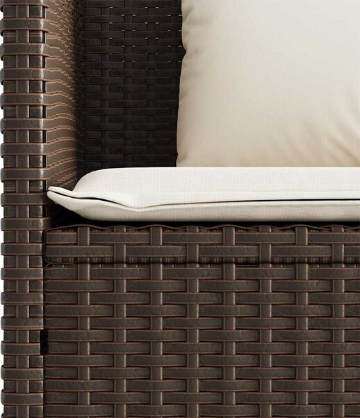 Barna polyrattan kerti pad párnákkal
