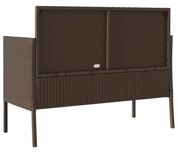 Barna polyrattan kerti pad párnákkal