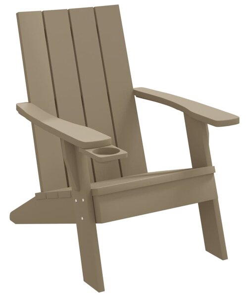 Világosbarna polipropilén kerti adirondack szék 75x88,5x89,5 cm