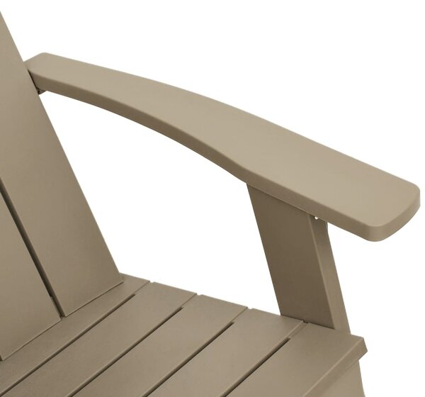 Világosbarna polipropilén kerti adirondack szék 75x88,5x89,5 cm
