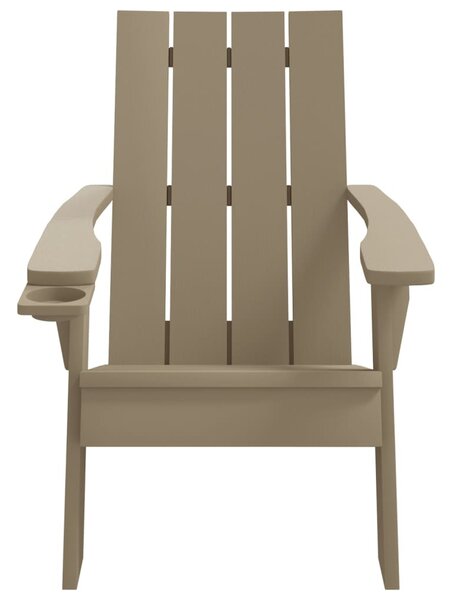 Világosbarna polipropilén kerti adirondack szék 75x88,5x89,5 cm