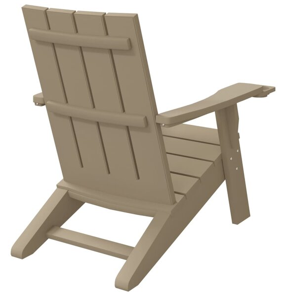 Világosbarna polipropilén kerti adirondack szék 75x88,5x89,5 cm