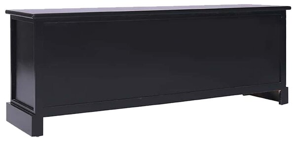 Fekete tömör császárfa TV-szekrény 108 x 30 x 40 cm