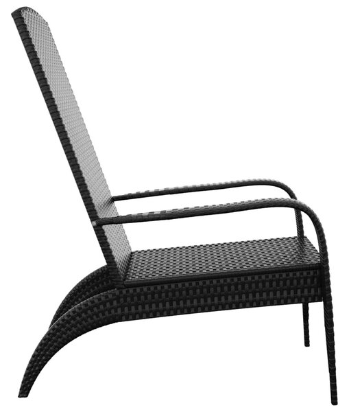 Fekete polyrattan kerti Adirondack szék
