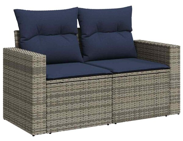 8 részes szürke polyrattan kerti ülőgarnitúra párnával