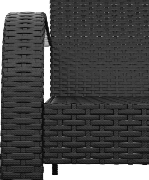 Fekete polyrattan kerti Adirondack szék