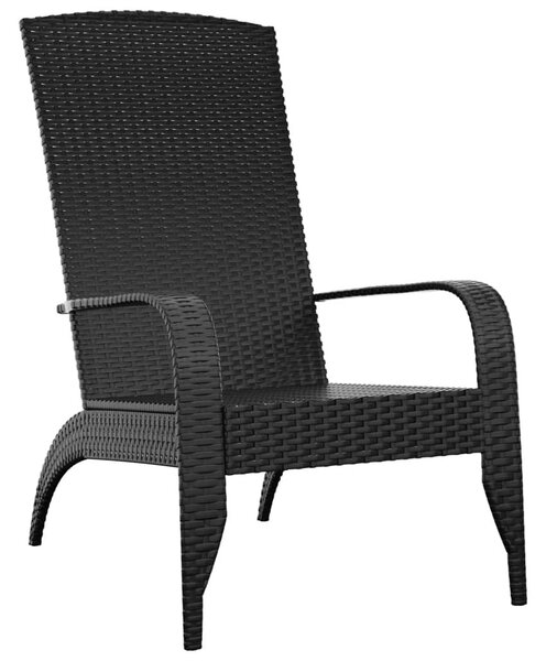 Fekete polyrattan kerti Adirondack szék