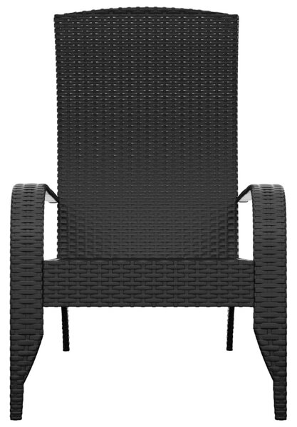 Fekete polyrattan kerti Adirondack szék