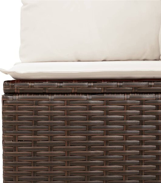 5 részes barna polyrattan kerti ülőgarnitúra párnával