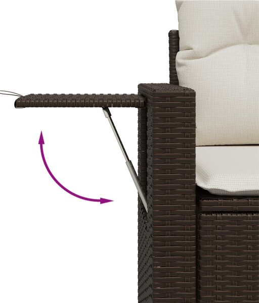 5 részes barna polyrattan kerti ülőgarnitúra párnával