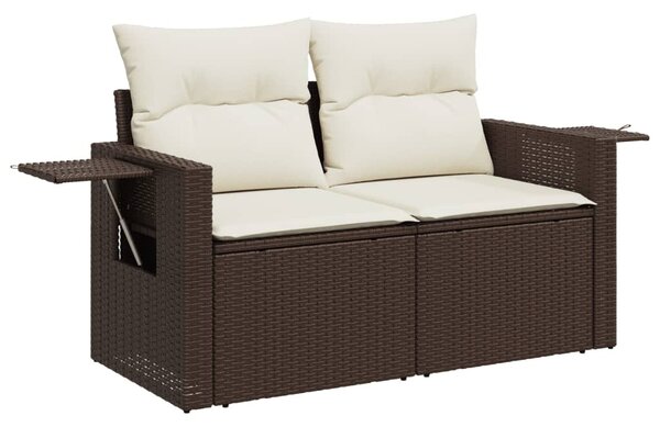 5 részes barna polyrattan kerti ülőgarnitúra párnával