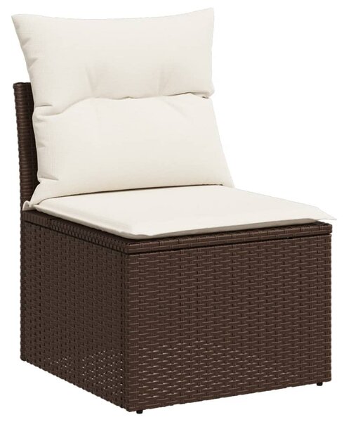 5 részes barna polyrattan kerti ülőgarnitúra párnával